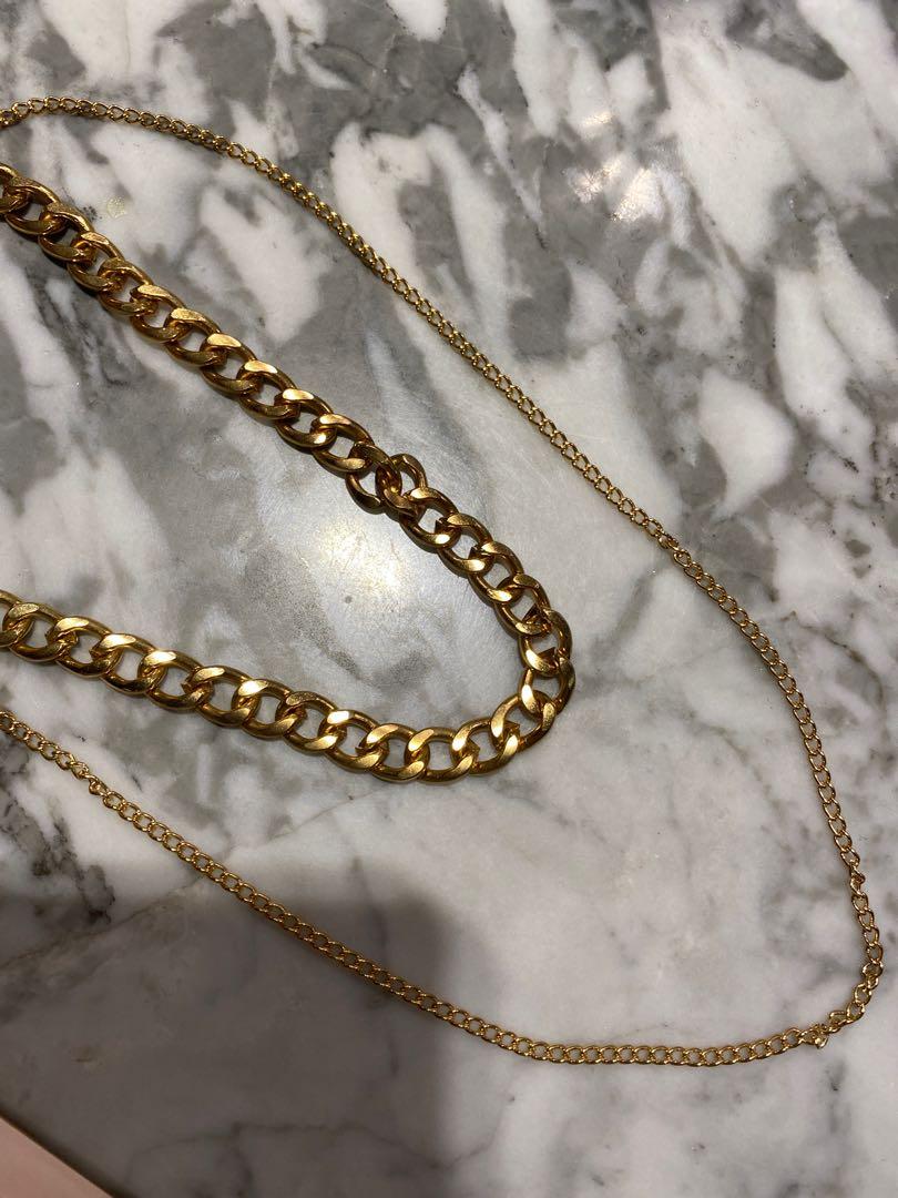 Double chain necklace, Fesyen Wanita 