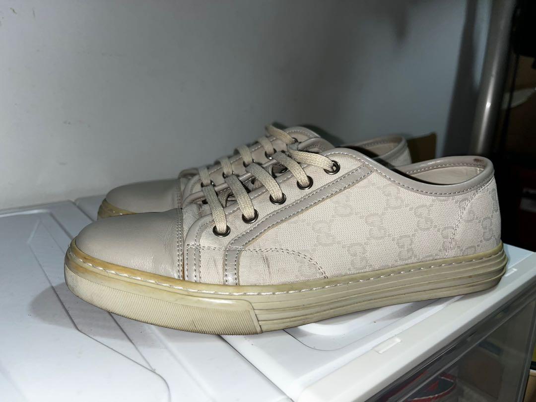Cream discount gucci sneakers