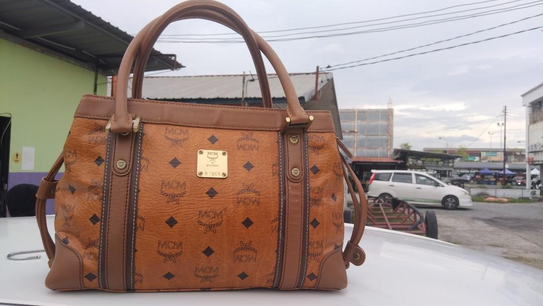 Mcm Cognac Tote Bag, Luxury, Bags & Wallets on Carousell