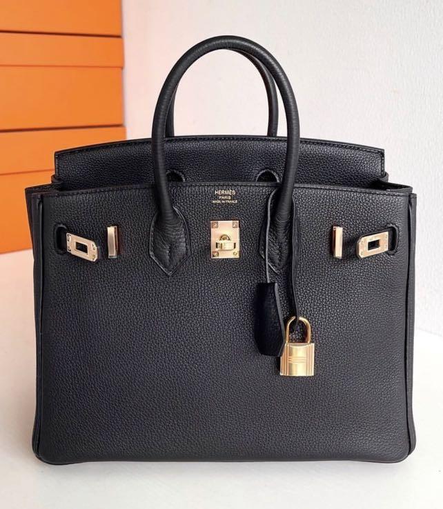 Hermes Birkin 25 Black Togo GHW, Luxury, Bags & Wallets on Carousell