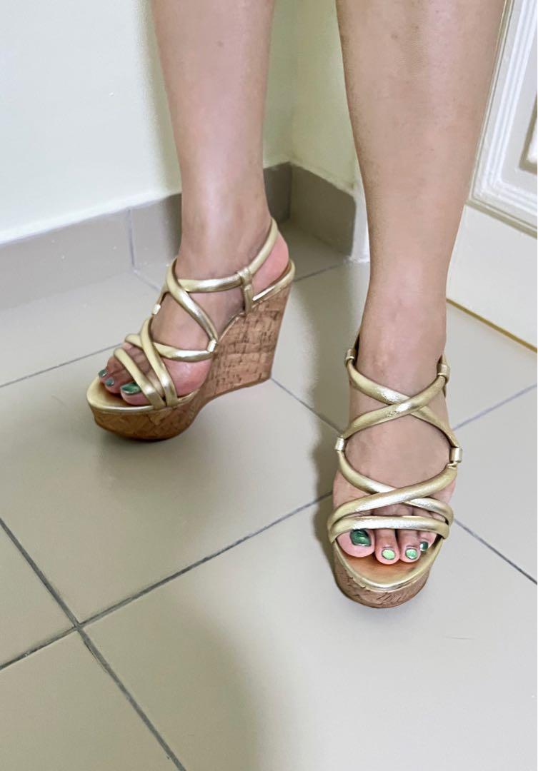 H&m shop gold wedges