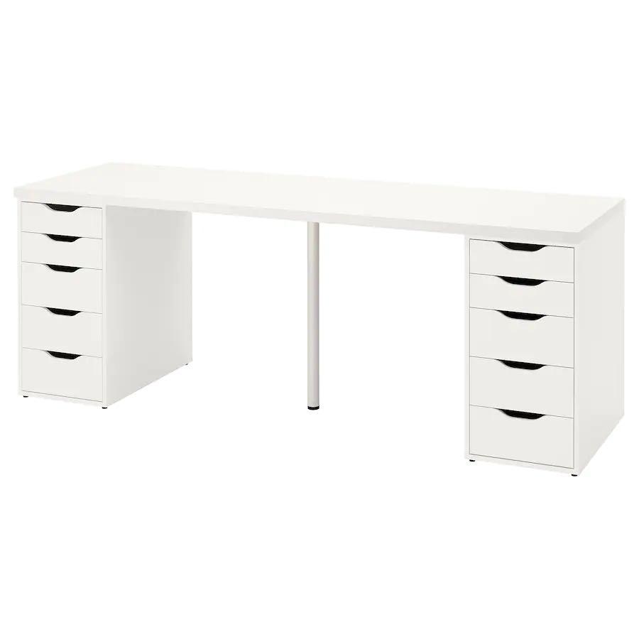 IKEA 2m Study Table desk LAGKAPTEN / ALEX white, Furniture & Home ...