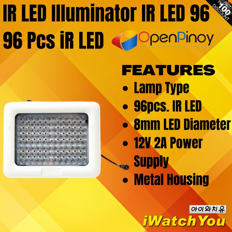 IR LED Illuminator iR LED 96, Furniture & Home Living, Security & Locks ...