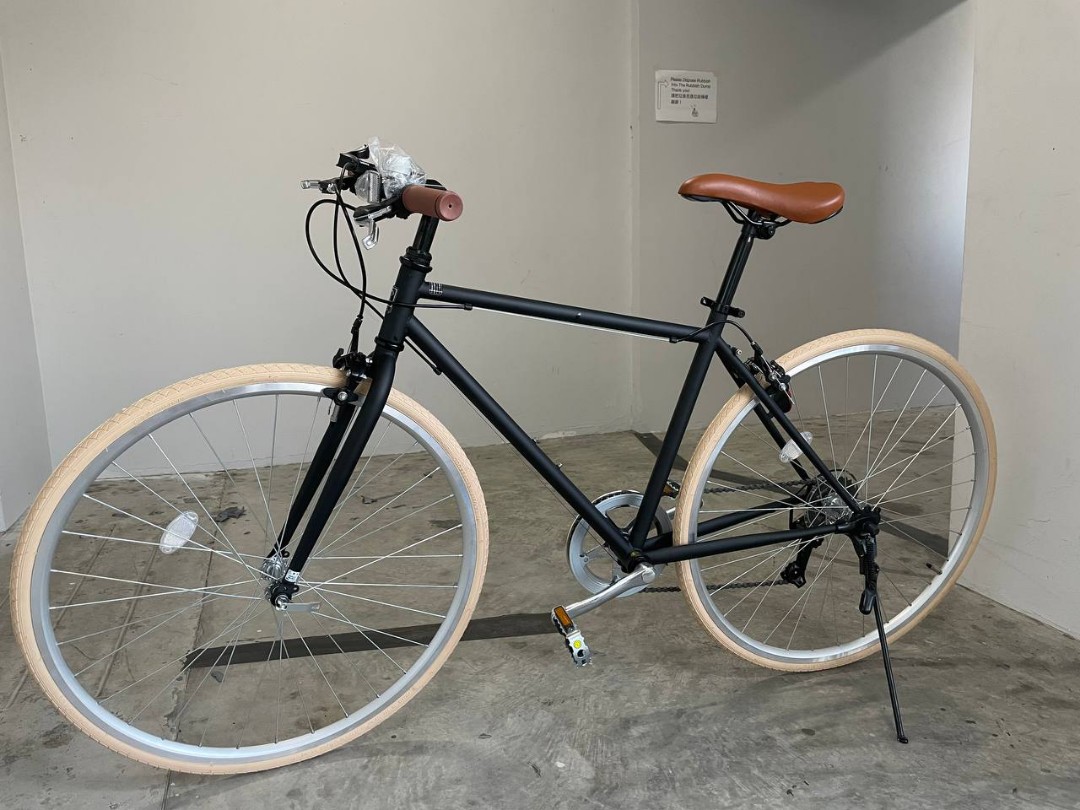Japan Retro 700c Hybrid Road Bike Matt black Bicycle, Sports