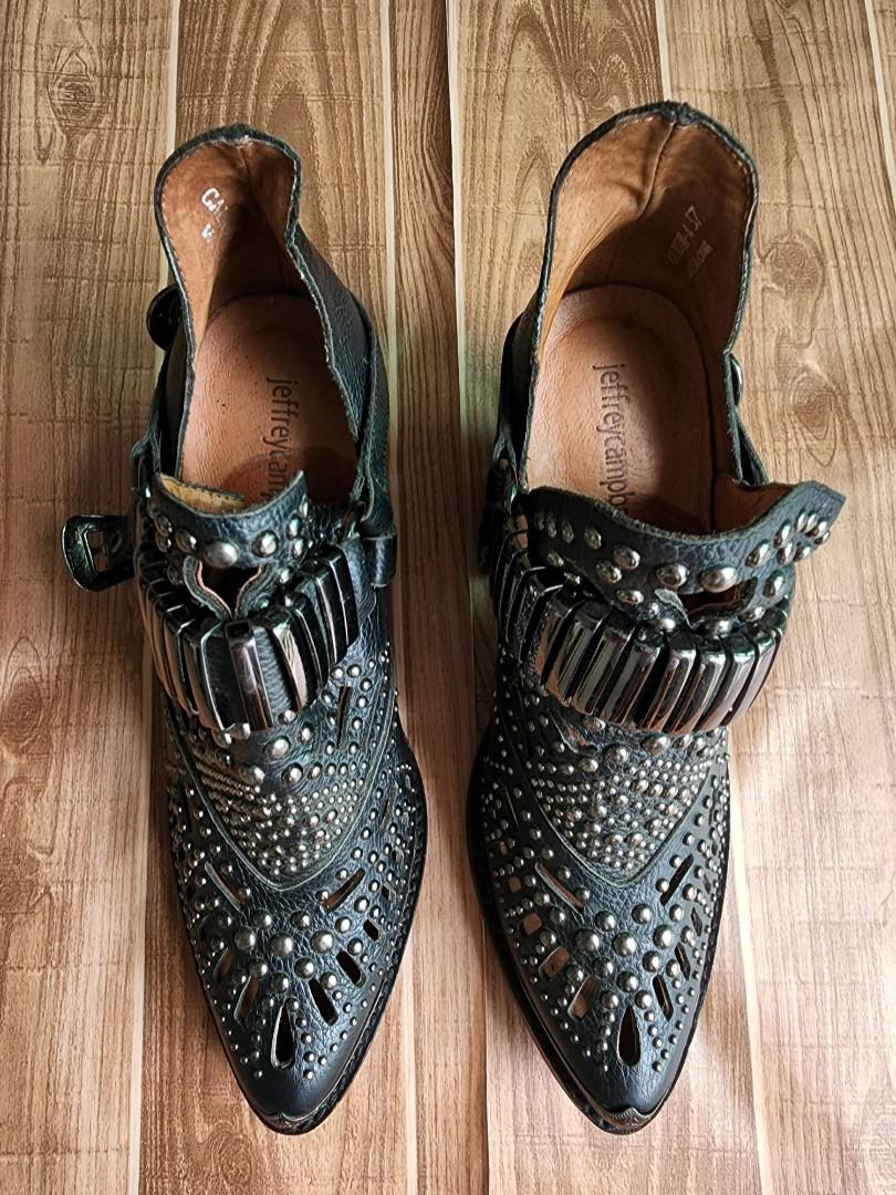 JEFFREY CAMPBELL Calhoun 4 Studded Western Ankle Boots US 6 25cm Women s Fashion Footwear Boots on Carousell