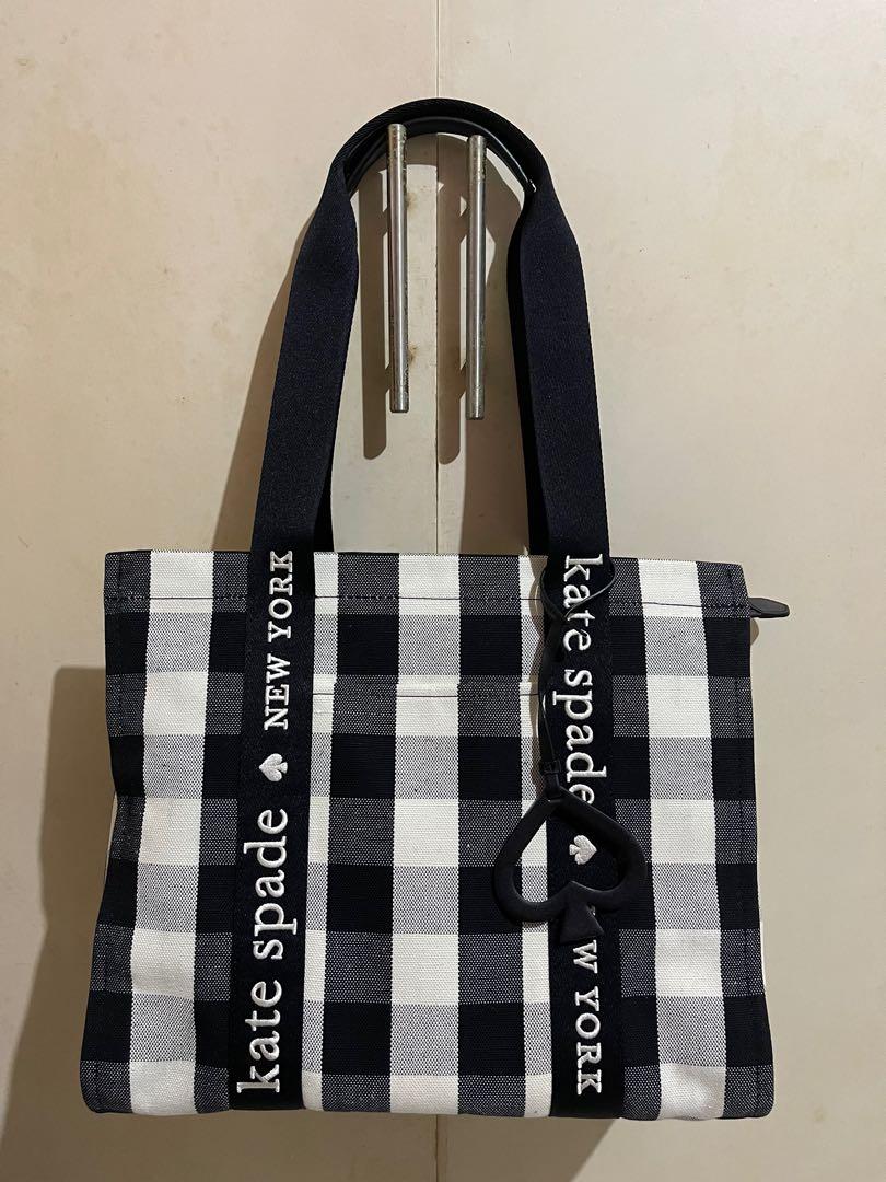 Kate Spade gingham canvas tote, Women's Fashion, Bags & Wallets, Tote Bags  on Carousell