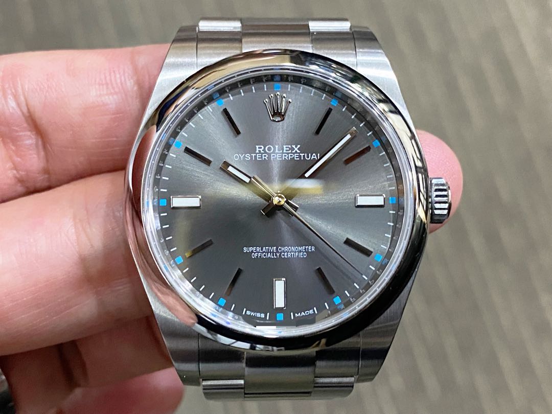 Like New Mar 16 Unnamed Rolex Oyster Perpetual 39 OP39 Rhodium