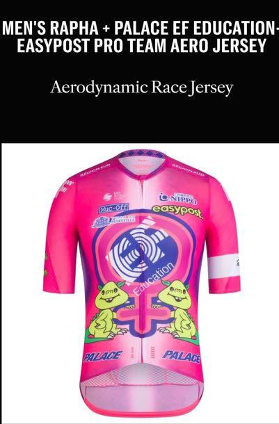 Limited edition . Rapha + Palace EF Education Pro Team Aero Jersey, Sports  Equipment, Bicycles & Parts, Parts & Accessories on Carousell