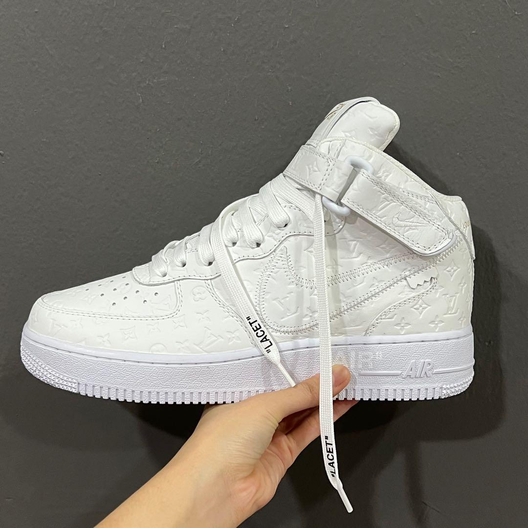 Louis Vuitton Air Force 1 Mid sneakers White Leather US 7 – ＬＯＶＥＬＯＴＳＬＵＸＵＲＹ