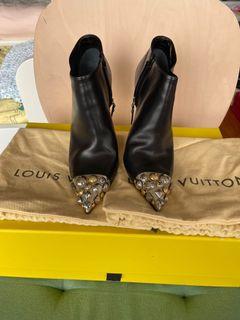 Louis Vuitton Brown Suede and Canvas Oberkampf Ankle Boots Size 43 Louis  Vuitton