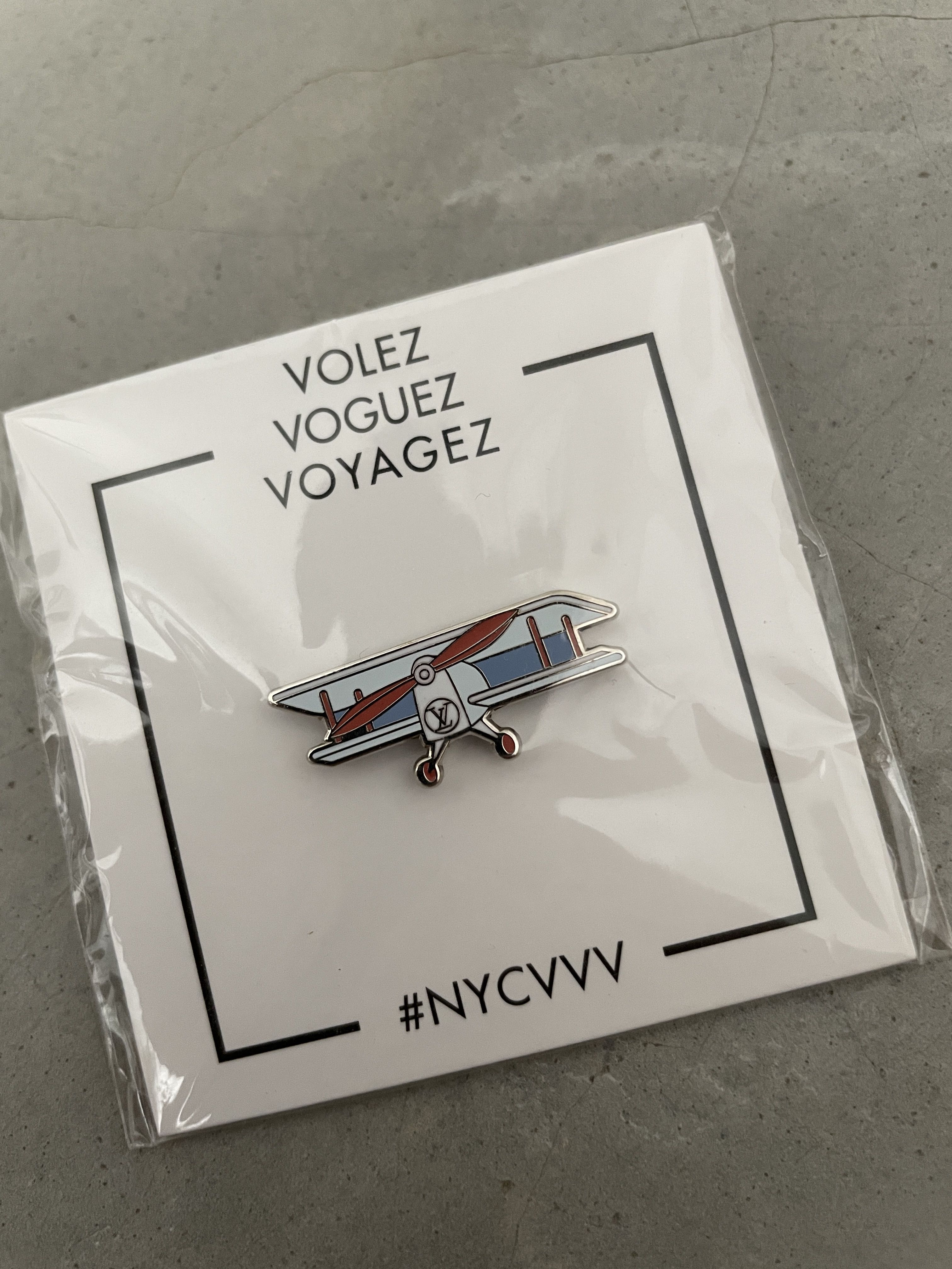 LOUIS VUITTON x Pintrill Airplane Pin Volez Vogez Voyagez Exhibit NYC