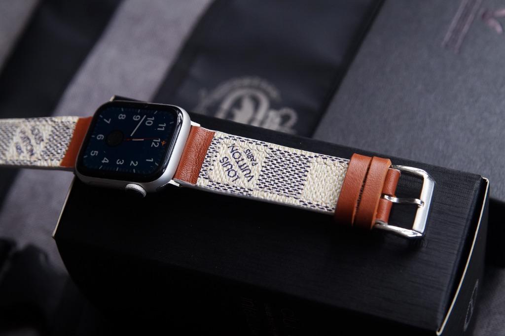 LV Apple Watch Band Series 6, 5, 4, 3, 2, 1 | Luxury Handmade Watch Band  Fit All Apple Watch 38/40mm 42/44mm | Upcycled Repurposed Luxury Watch Strap