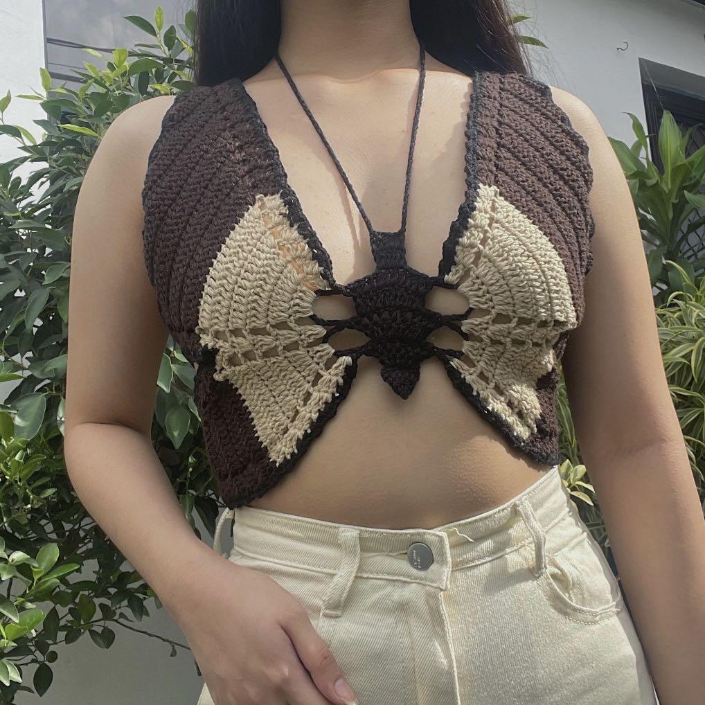 Mariposa Crochet Top  Through the Stitch, Women's Fashion, Tops, Others  Tops on Carousell