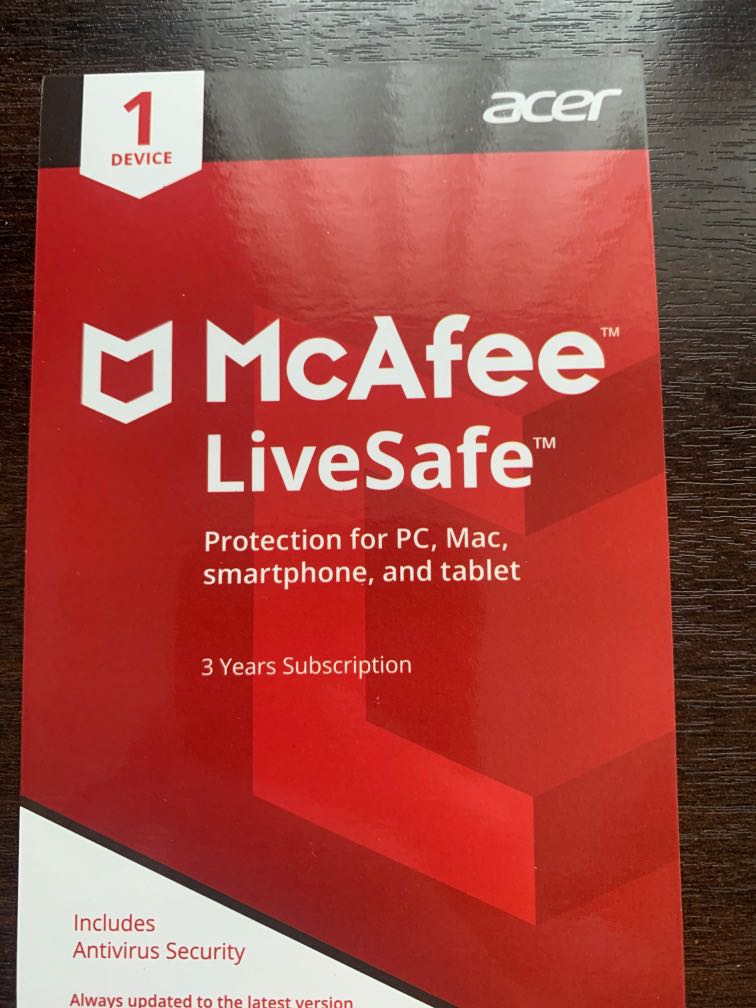 Livesafe McAfee Livesafe, Computers & Tech, Office & Business Technology on ...