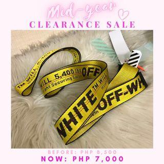 MID YEAR SALE 💛 Authentic Off-White Offwhite Black & Yellow Signature Logo Industrial Adjustable Belt (Brand New)