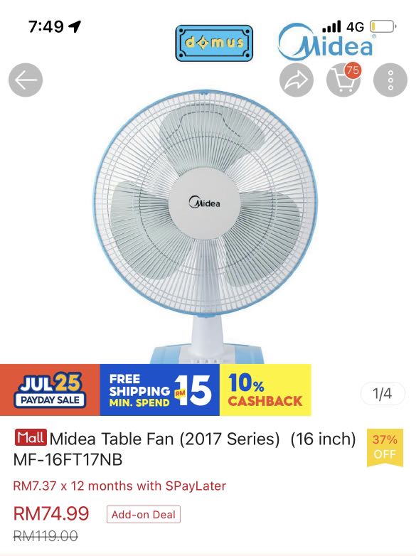 Midea Table Fan Furniture Home Living Lighting Fans Fans On Carousell