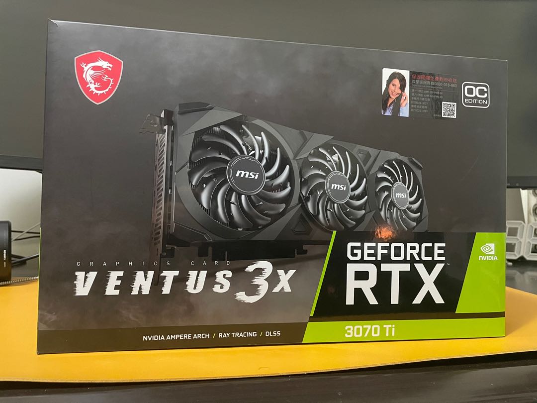 MSI GeForce RTX 3070 TI Ventus3X 8G 顯示卡, 電腦及科技產品, 電腦