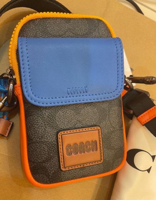 New Coach Original Pacer Convertible Pouch In Colorblock Signature Canvas With Patch Crossbody Sling Shoulder Bag For Men Come With Complete Set
