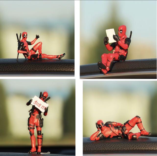 Deadpool Car Interior Marvel Decoration Car Dashboard Doll Toys Mini Set  New