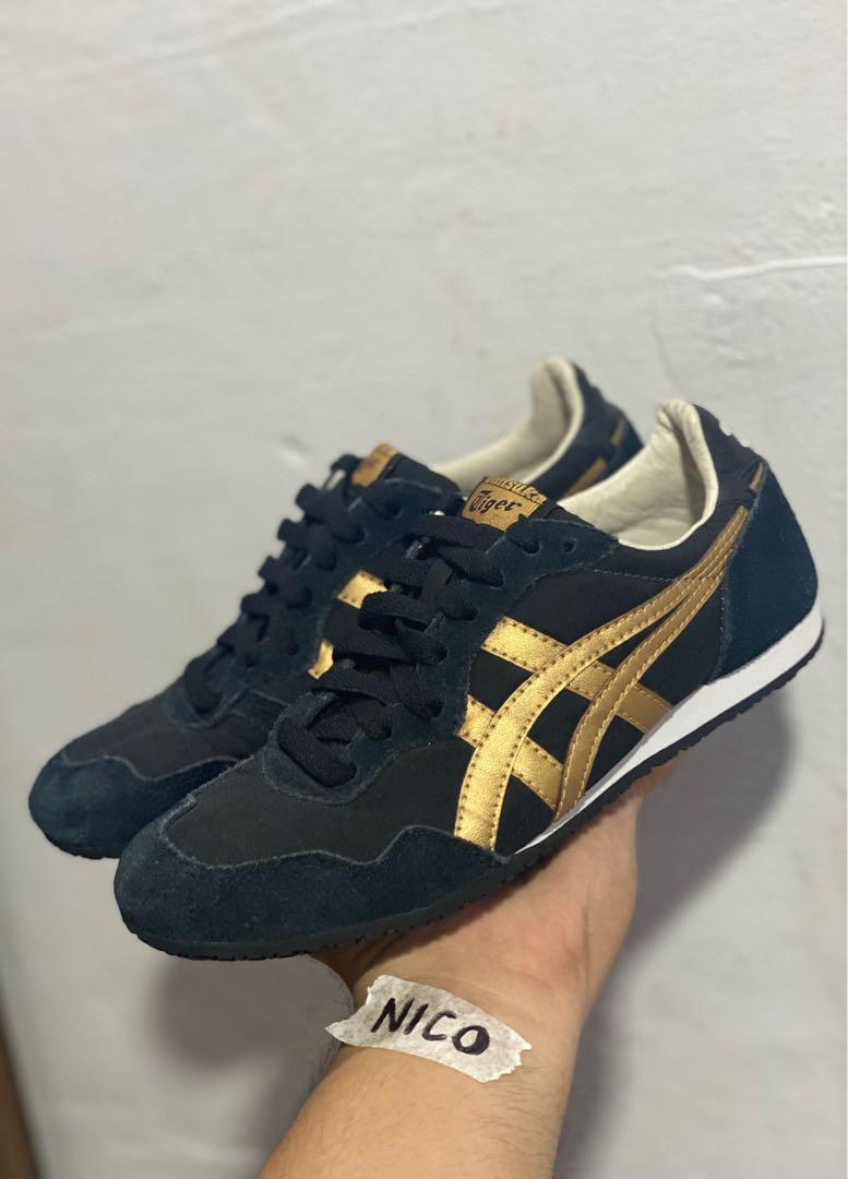 Onitsuka Tiger Serrano Black Pale Gold Women s Fashion