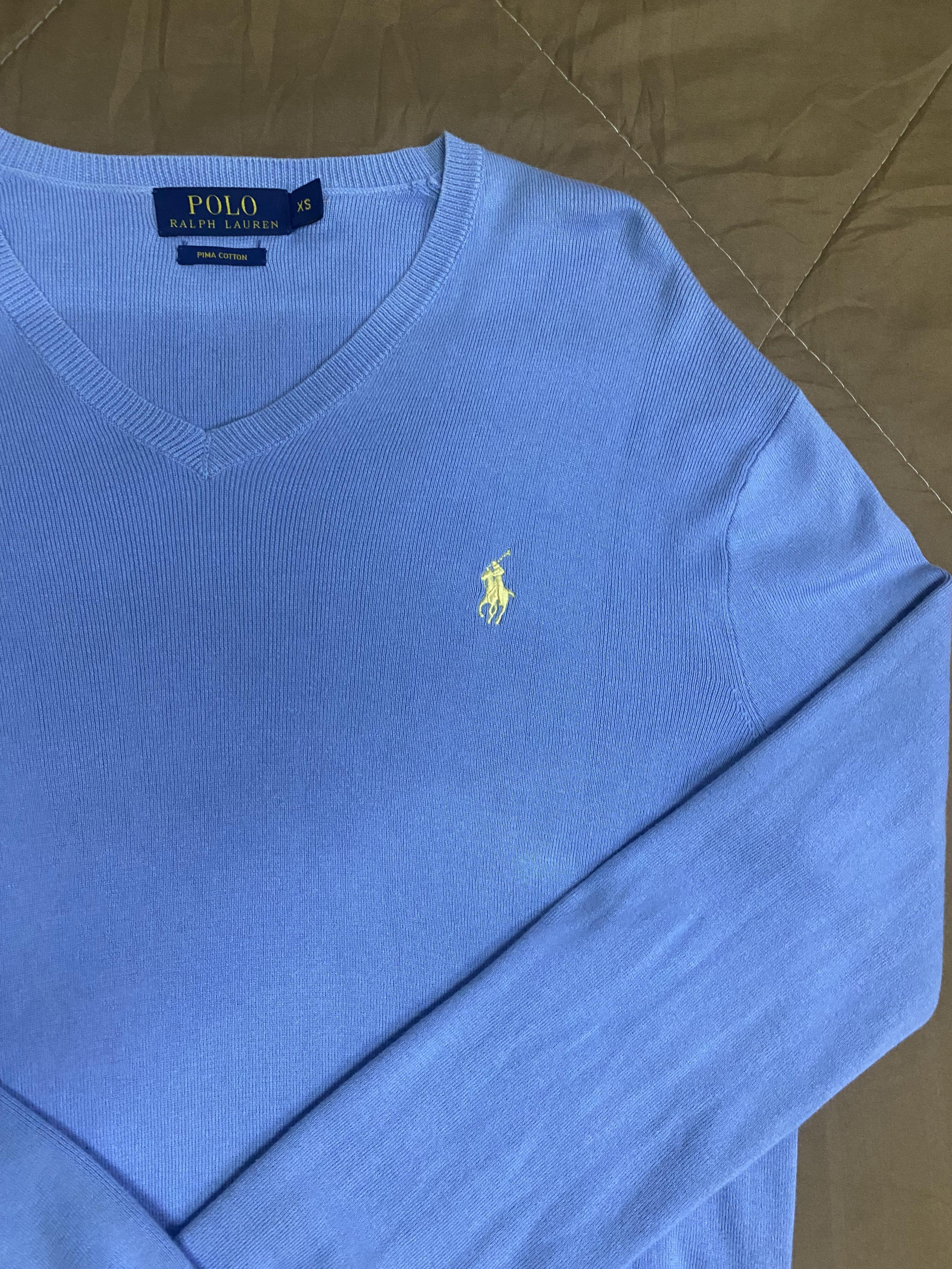 Polo ralph lauren pima store cotton v neck sweater
