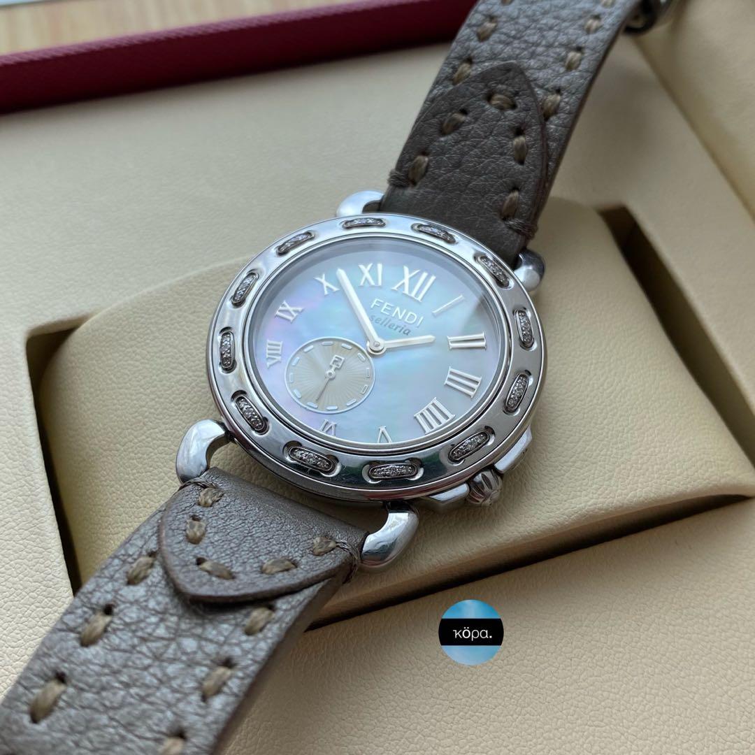 Preowned FENDI Selleria Diamond Mother of Pearl Dial Watch