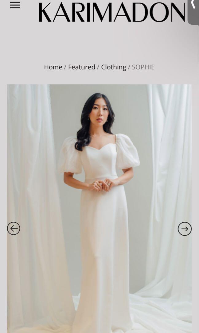 Puff sleeves civil church wedding dress Women s Fashion Dresses Sets Evening dresses gowns on Carousell