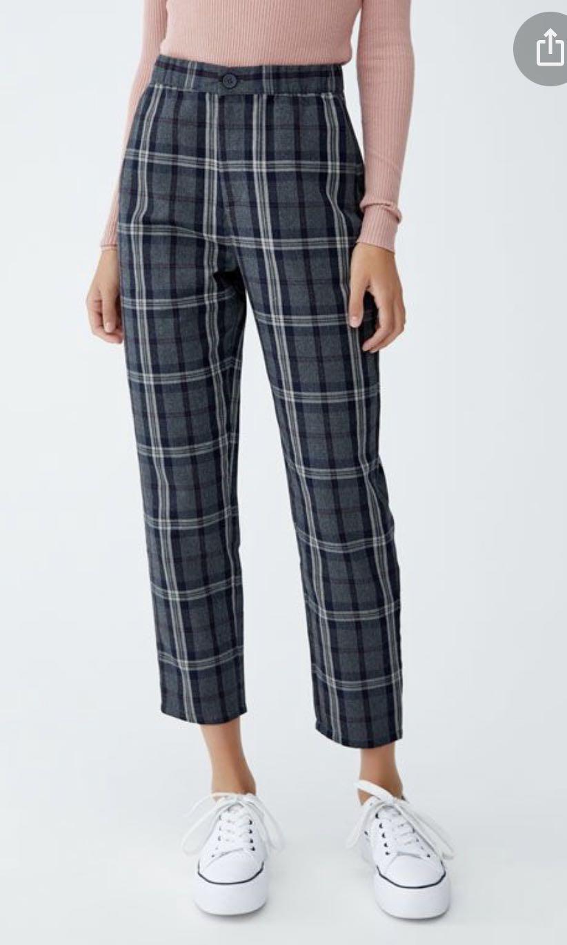 Pull and bear plaid pants online