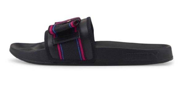 Puma bow slides black best sale