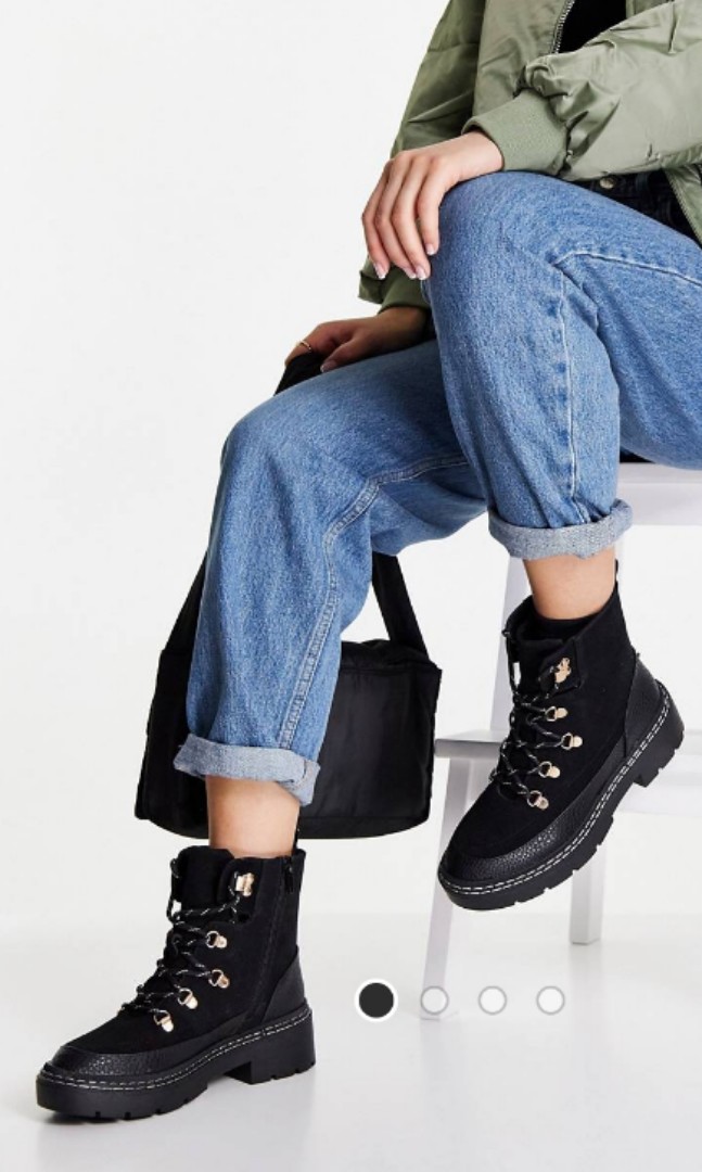 Raid perrie black chunky hiker boots outlet