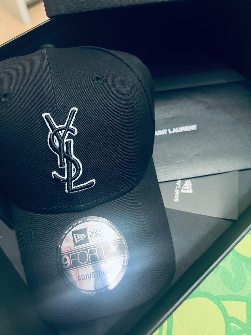 SAINT LAURENT X NEW ERA YSL MONOGRAM CAP, 男裝, 手錶及配件, 棒球帽