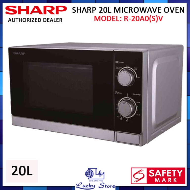 SHARP R20A0 20L MICROWAVE OVEN, R20A0(S)V, TV & Home Appliances ...