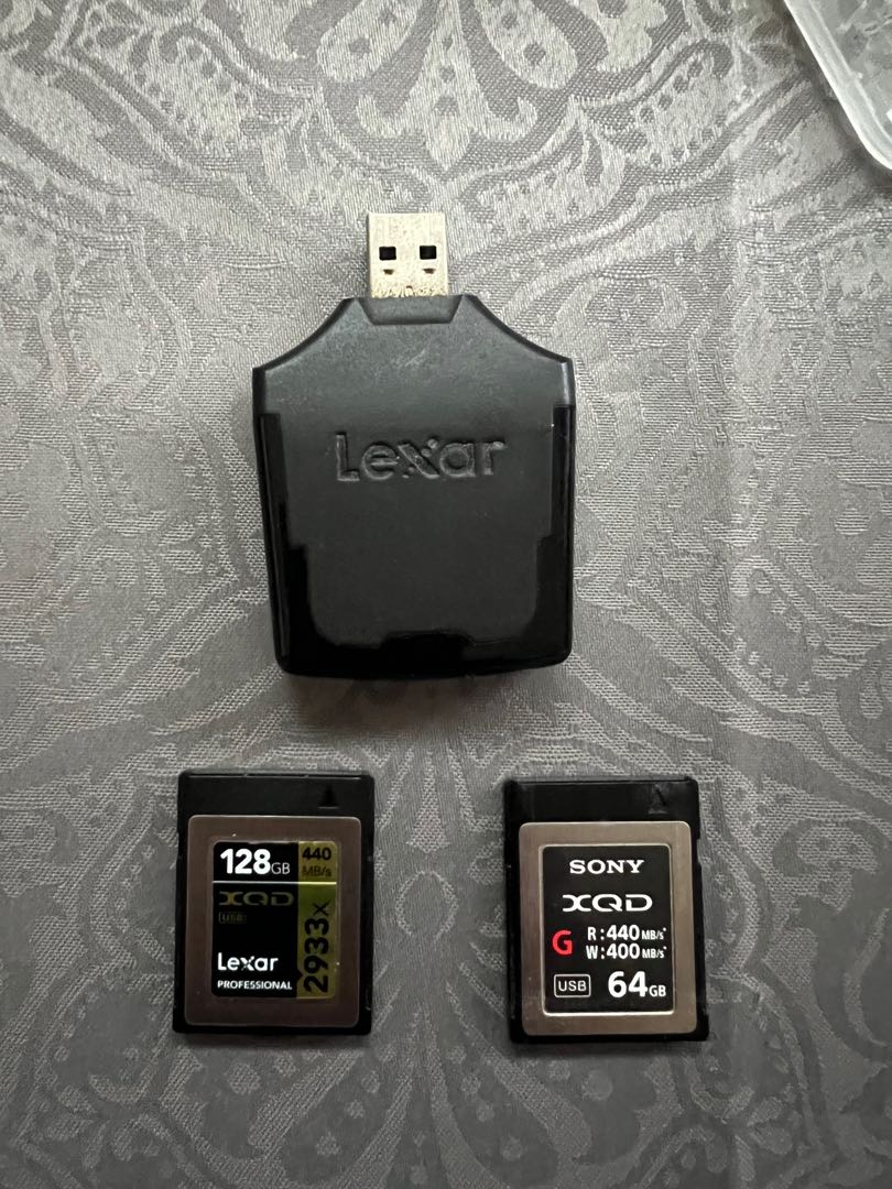 sony 64gb xqd + lexar 128gb xqd + lexar Xqd card reader, 手提電話, 電話及其他裝置