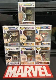 Stan Lee Funko Pop Set of 7 (Marvel, Captain America, First Avenger, Winter Soldier, Guardian of the Galaxy, GOTG, Iron Man, Thor Ragnarok, Patina))