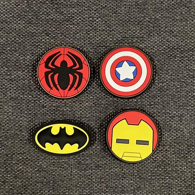 Superhero Jibbitz for Crocs Spiderman Captain America Batman Ironman