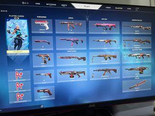 Valorant Plat-  Red Themed Inventory Account