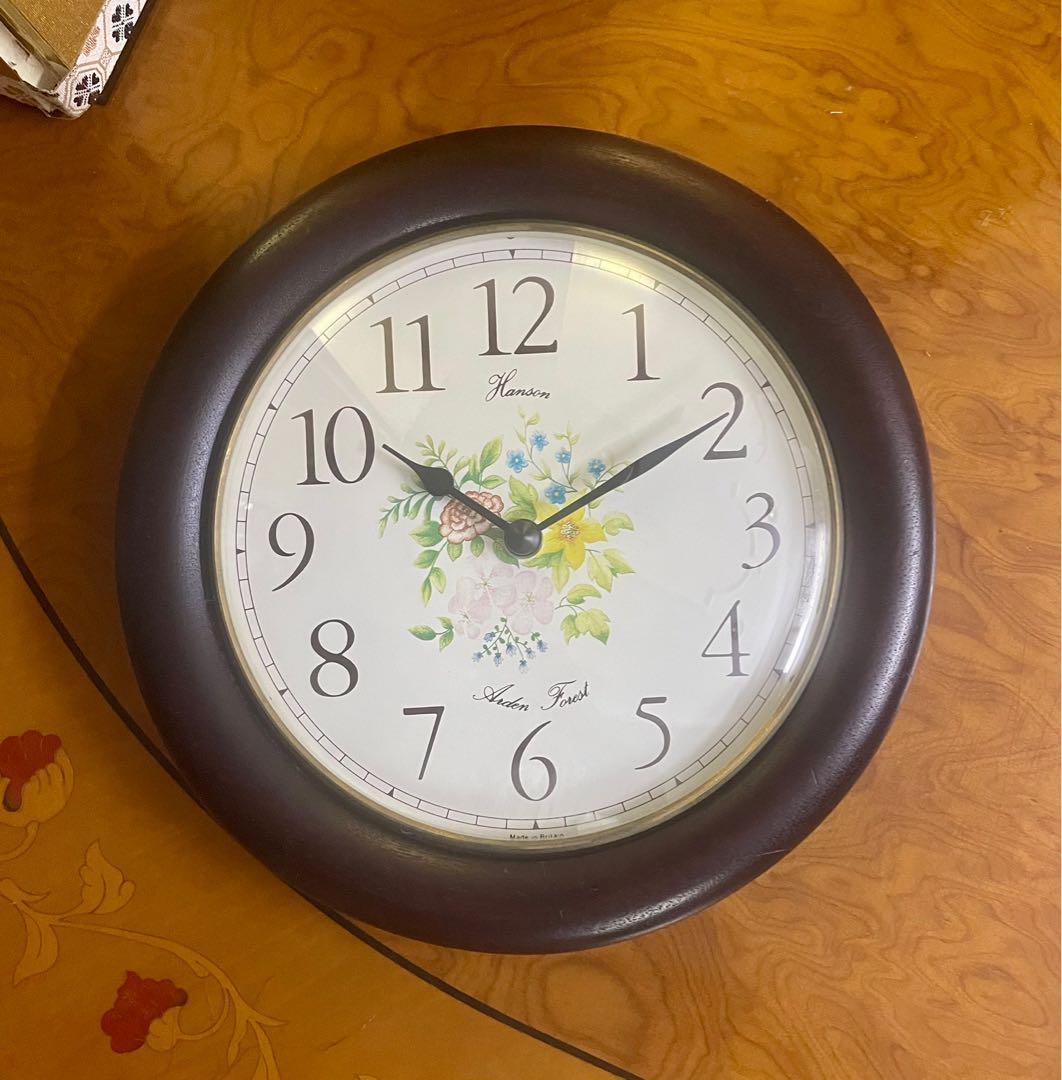 Vintage English Wooden Quartz Clock 26cm Furniture Home Living Home Decor Clocks On Carousell