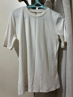 White h&m ribbed top