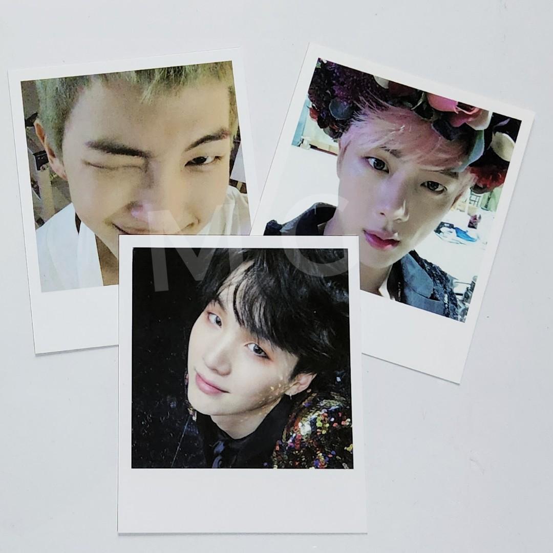 WINGS POLAROIDS NAMJOON JIN YOONGI (Category: K-Wave Merchandise) located in Manila. Submitted by mrygnzls (Listing ID 1173643934, Image 1). Description: BTS Wings Polaroids ☆ selling as a set ☆ negotiable Namjoon RM - 10/10 - own pull Jin Seokjin - 9.5/10 - marks near right eye > from plastic storage, unnoticeable - bought as is Yoongi Suga - 8/10 - marks near left cheek > from plastic storage, noticeable under light - bougt as is gdrive: https: