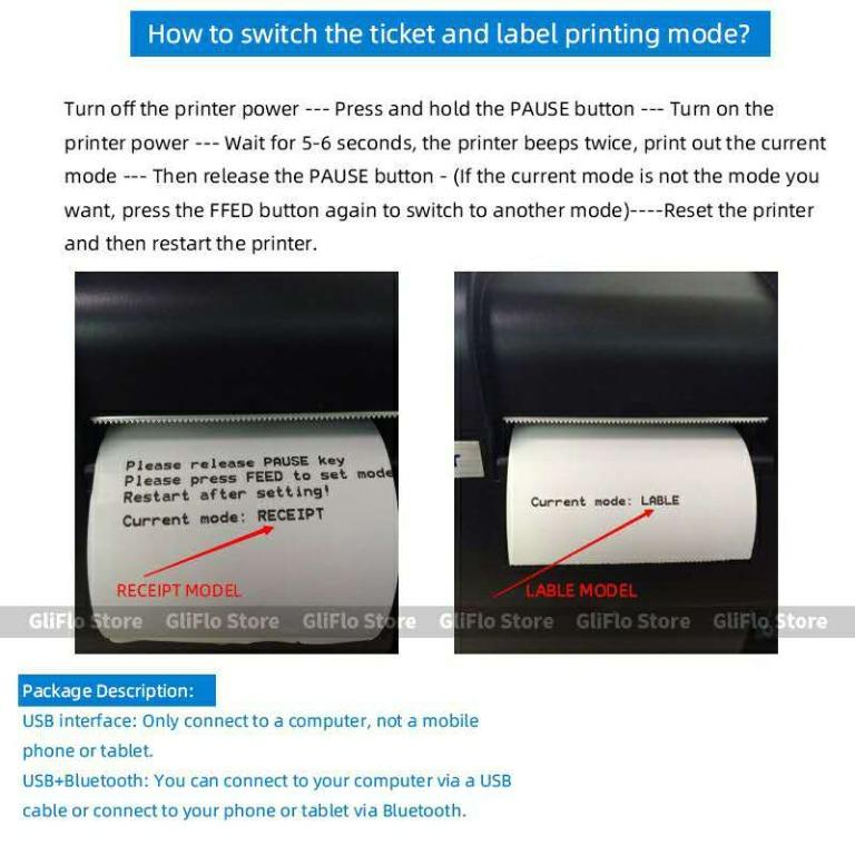 Xprinter XP-236B 2 in 1 Multifunction Label + Receipt Bluetooth Barcode ...