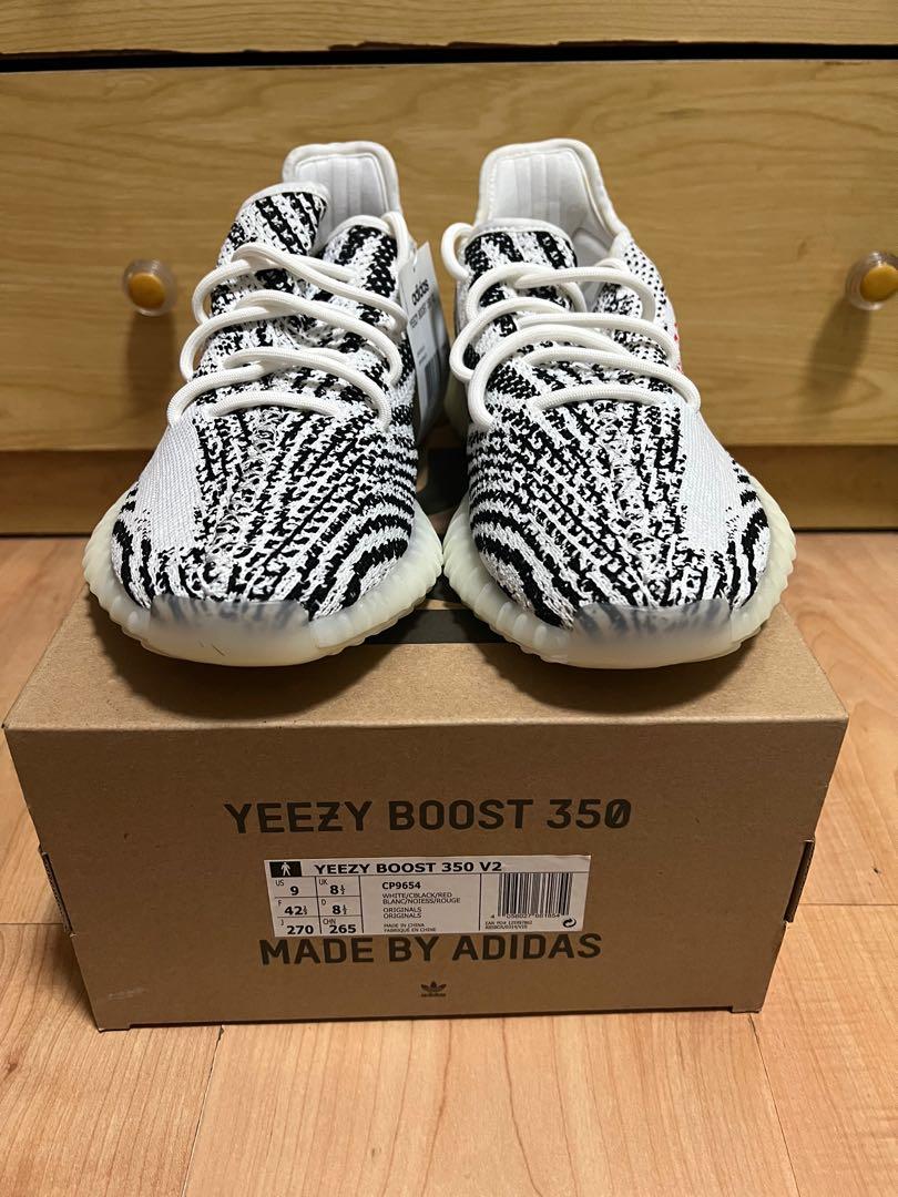 Yeezy Boost 350 V2 Zebra US9, Men's Fashion, Footwear, Sneakers on Carousell