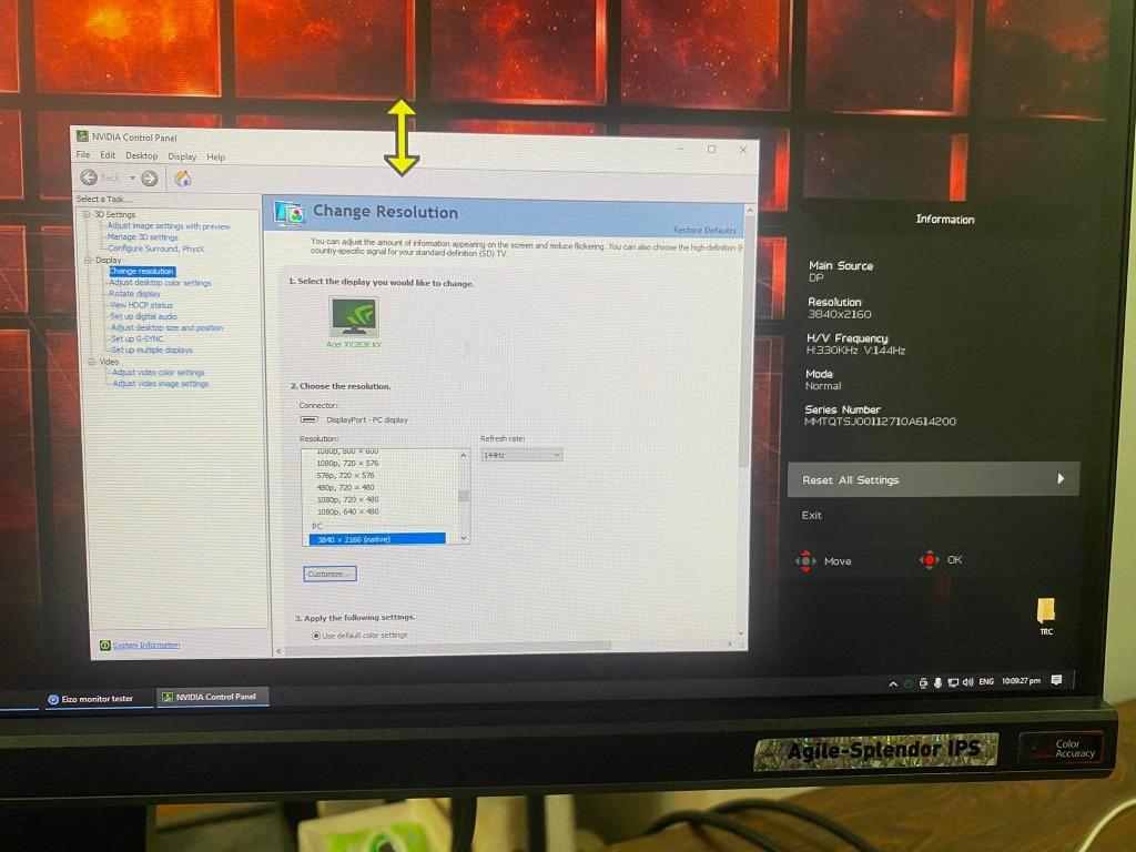 28" Acer Nitro XV2 Gaming Monitor XV282K Kv 4K UHD IPS Panel , 144hz