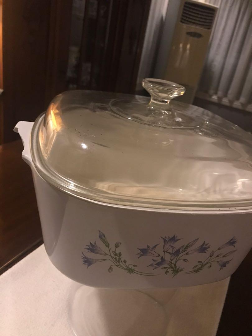 5L Corningware Glass Lid with FREE casserole with Blue Dusk Pattern
