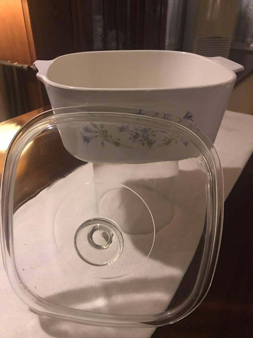 5L Corningware Glass Lid with FREE casserole with Blue Dusk Pattern