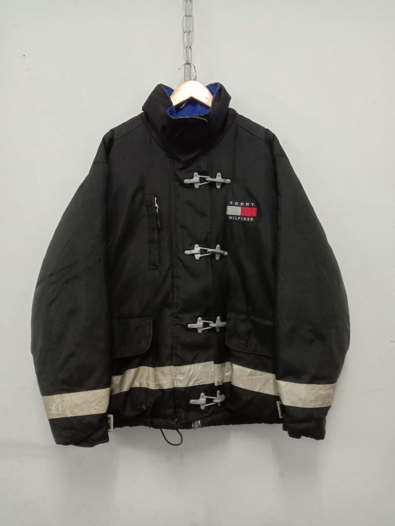 90s Tommy Hilfiger Fireman Down Jacket, Men's Fashion, and Outerwear on Carousell