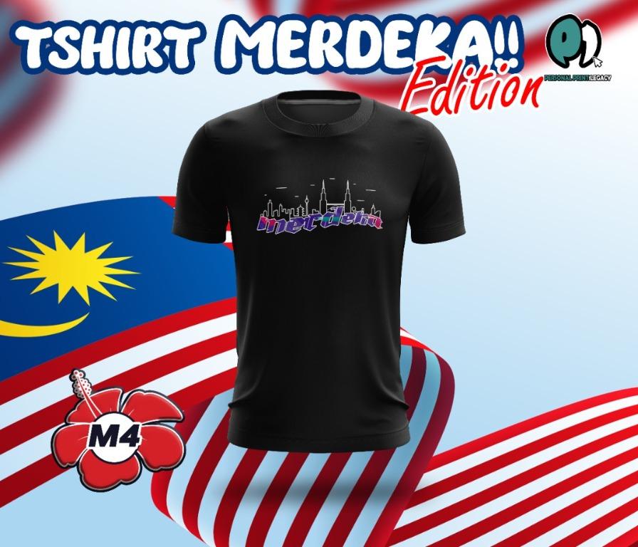Custom made Basic Tee Special Merdeka Design Viral Printed Graphic Short Sleeves T Shirt Fashion Unisex