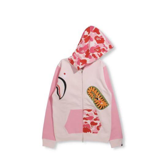 BAPE Big ABC Camo Shark Full Zip Hoodie Pink