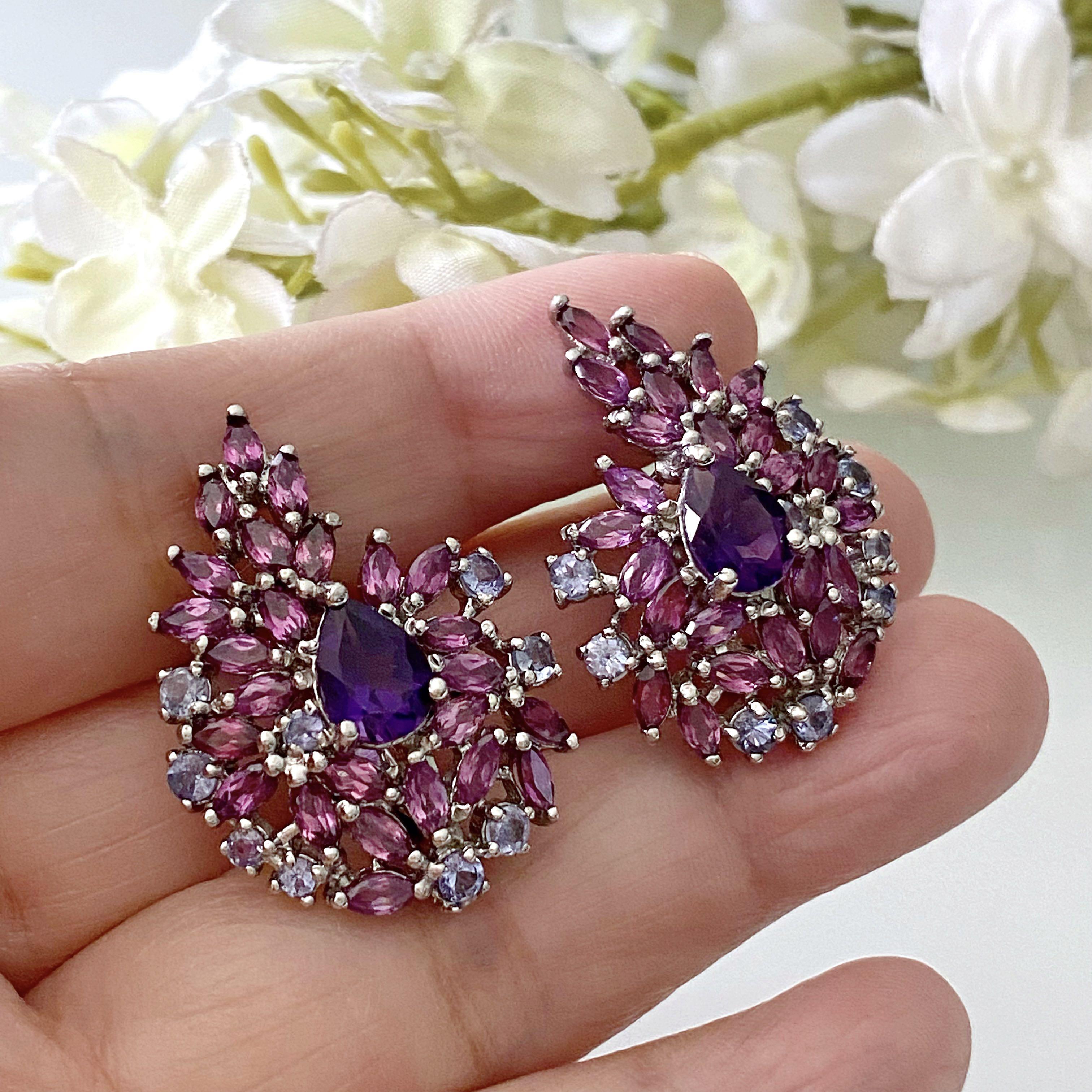 Purple garnet new arrivals earrings