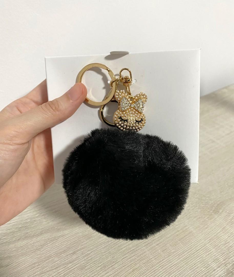 Real fur on sale ball keychain