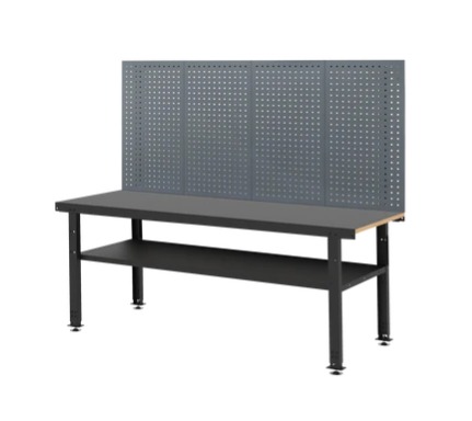 BOXO TOOLS | 2M Workbench with Steel Metal Table Top and Back Panel ...
